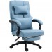 DOWINX Leather Office Chair, Ergonomic PU Gaming Computer Chair with Footrest, Lumbar Support, Swivel Wheels for Home, Office - LS-6653P